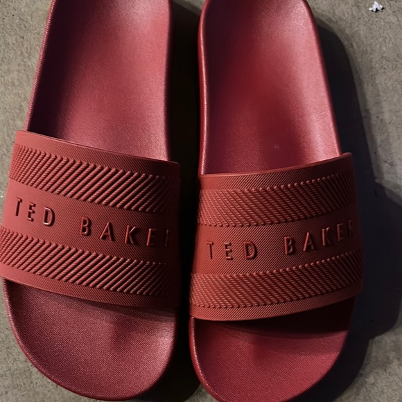 Ted Baker Red Slide Sandals - Picture 1 of 2